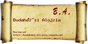 Budaházi Alojzia névjegykártya